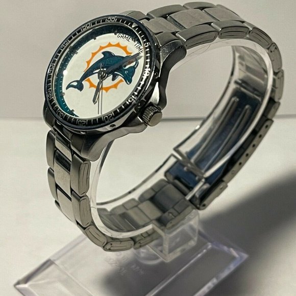 MIAMI DOLPHINS NFL Stainless-Steel Women's Luxury Watch by Game Time !!NEW!! - Picture 3 of 6